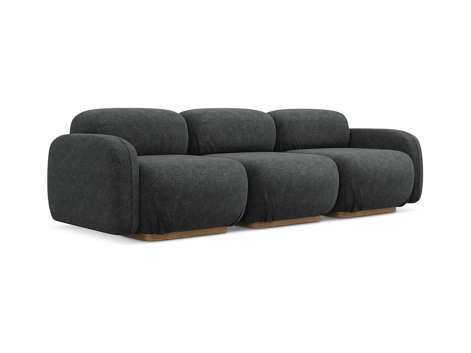 Vierzits modulaire bank van staal chenille stof - AILANI