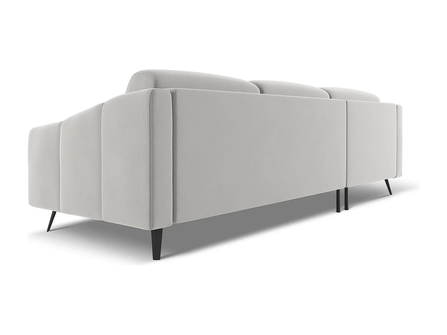 Canapé d'angle gauche en velours - argent - NALU