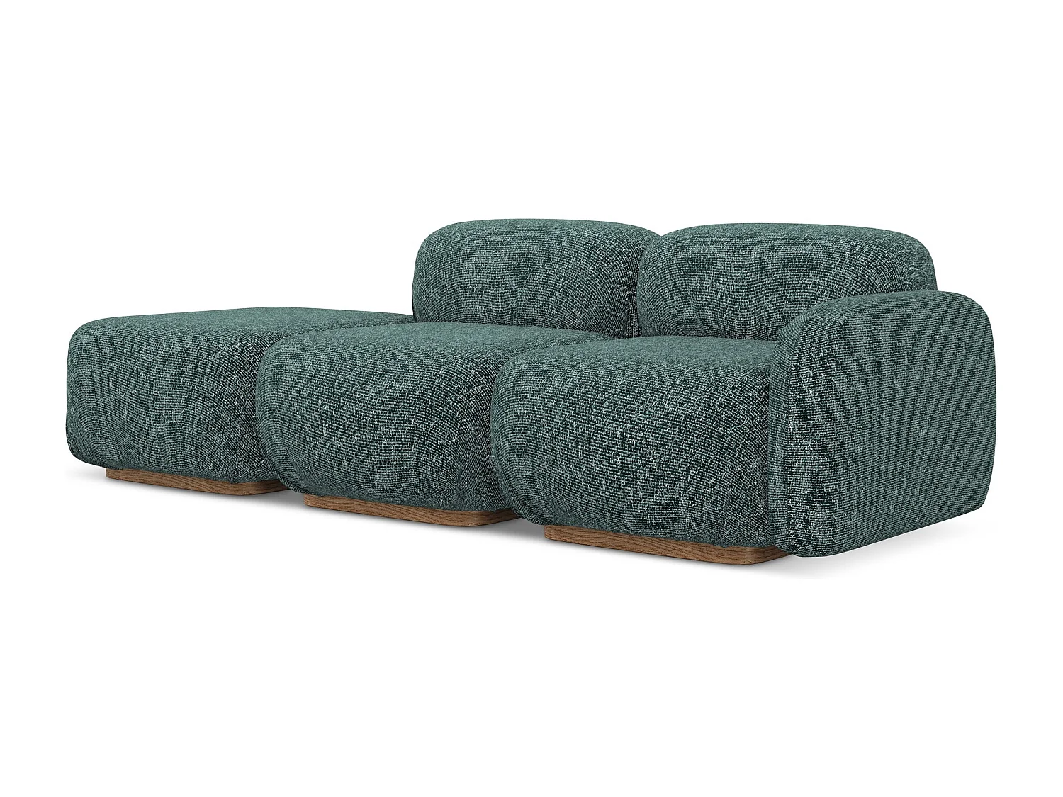 3-osobowa kanapa modułowa lewa - z tkaniny strukturalnej - jeans - AILANI