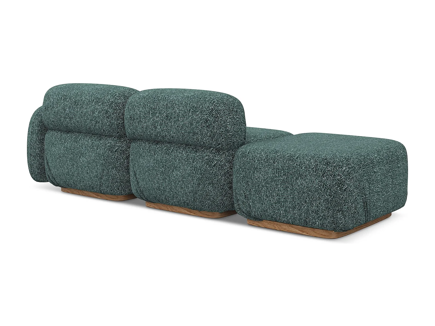 3-osobowa kanapa modułowa lewa - z tkaniny strukturalnej - jeans - AILANI