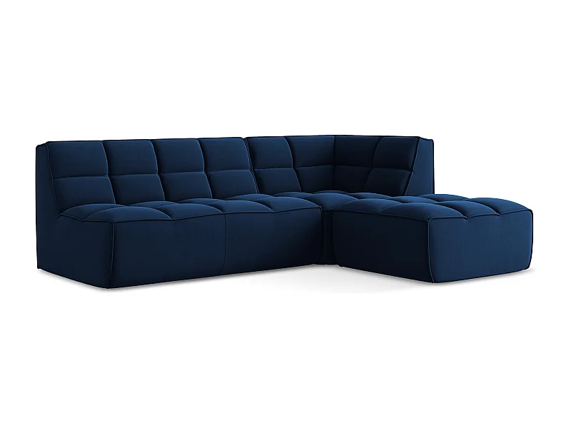 Modulaire hoekbank rechts van koningsblauw velours - KALAI