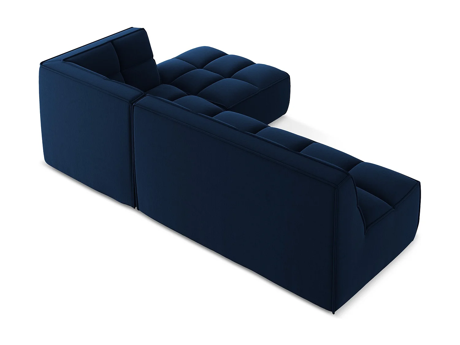 4-Sitzer Modulares Ecksofa - Ecke Rechts - Samt - Königsblau - KALAI