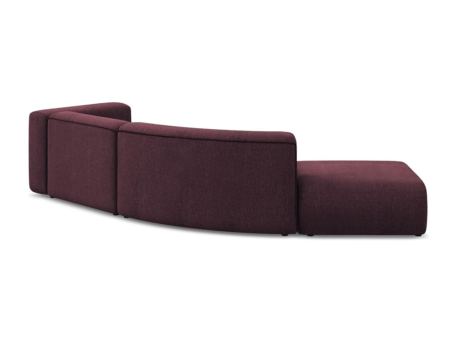 Vierzits modulaire bank links van bordeaux chenille stof - EKAHI