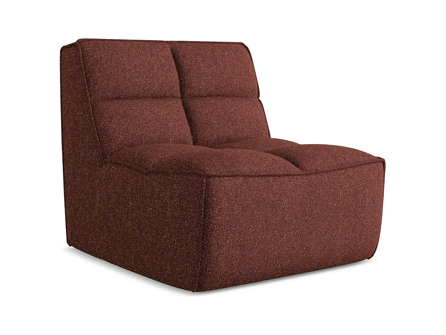Fauteuil pour canapé modulable en tissu texturé - bourgogne - KALAI