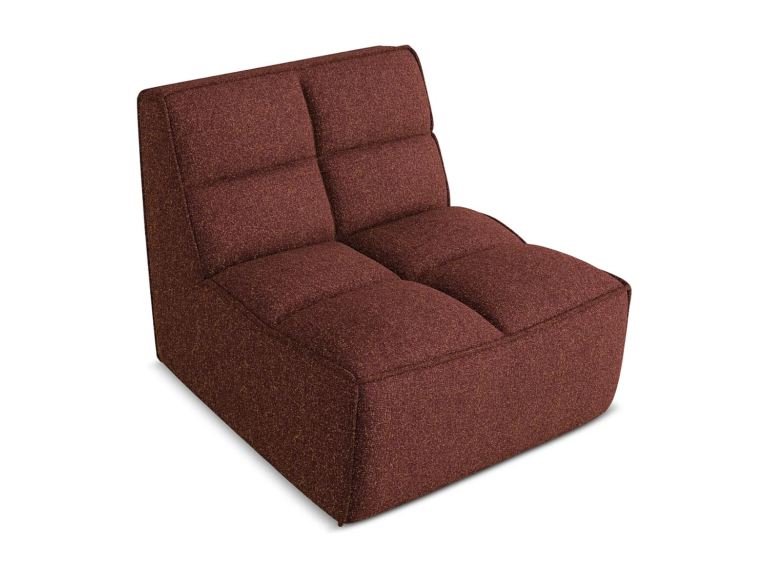Fauteuil pour canapé modulable en tissu texturé - bourgogne - KALAI