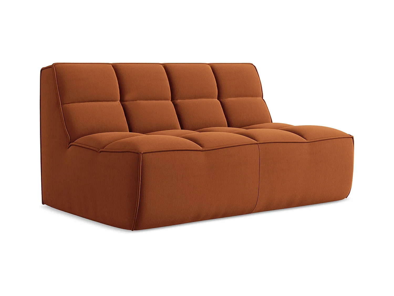 Tweezits modulaire bank van terracotta velours - KALAI