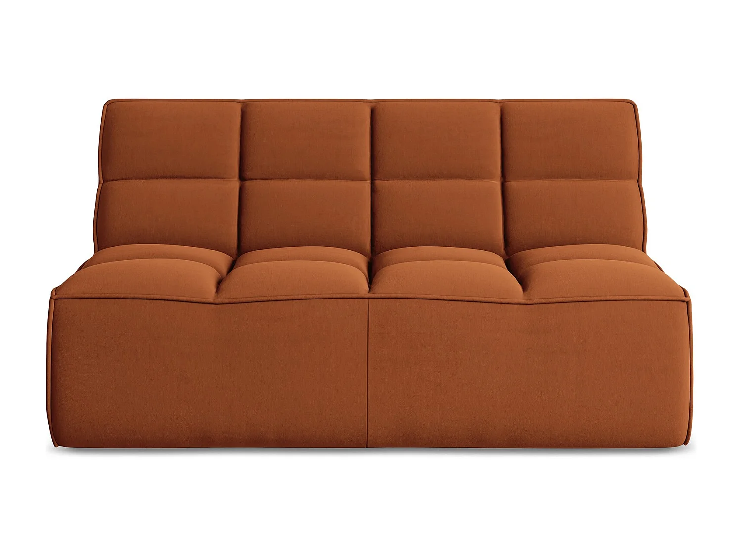 Modułowa sofa 2-osobowa - z tkaniny welwetowej - terakota - KALAI