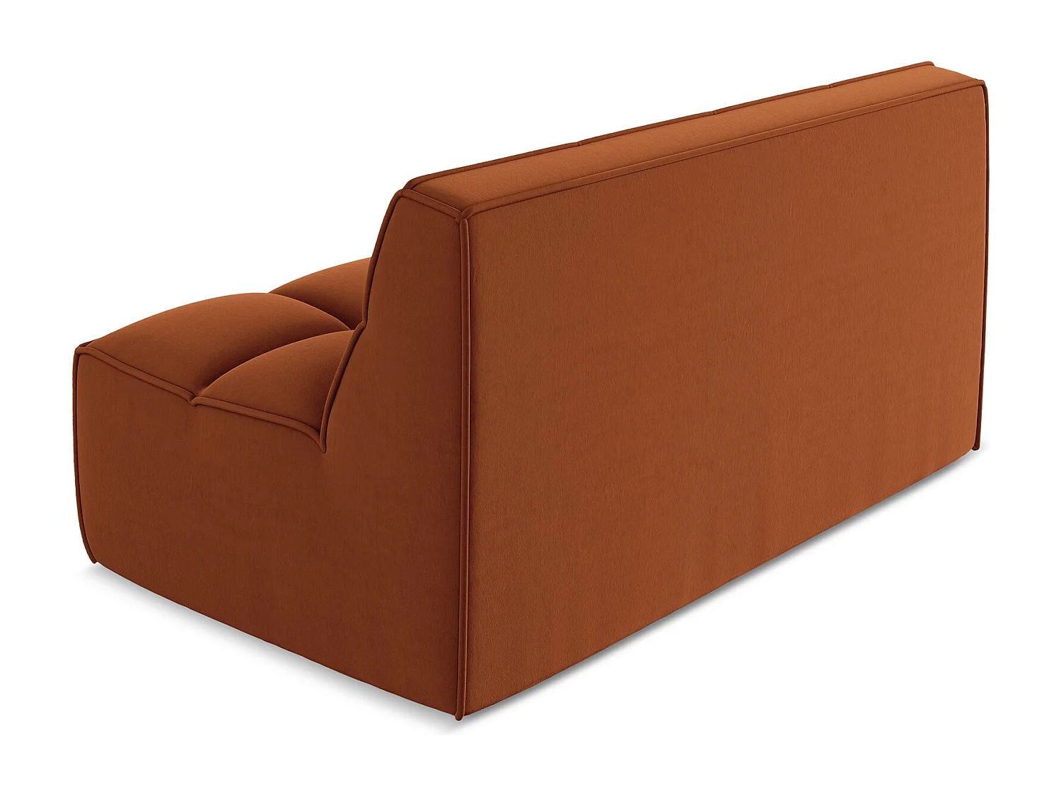 Modułowa sofa 2-osobowa - z tkaniny welwetowej - terakota - KALAI