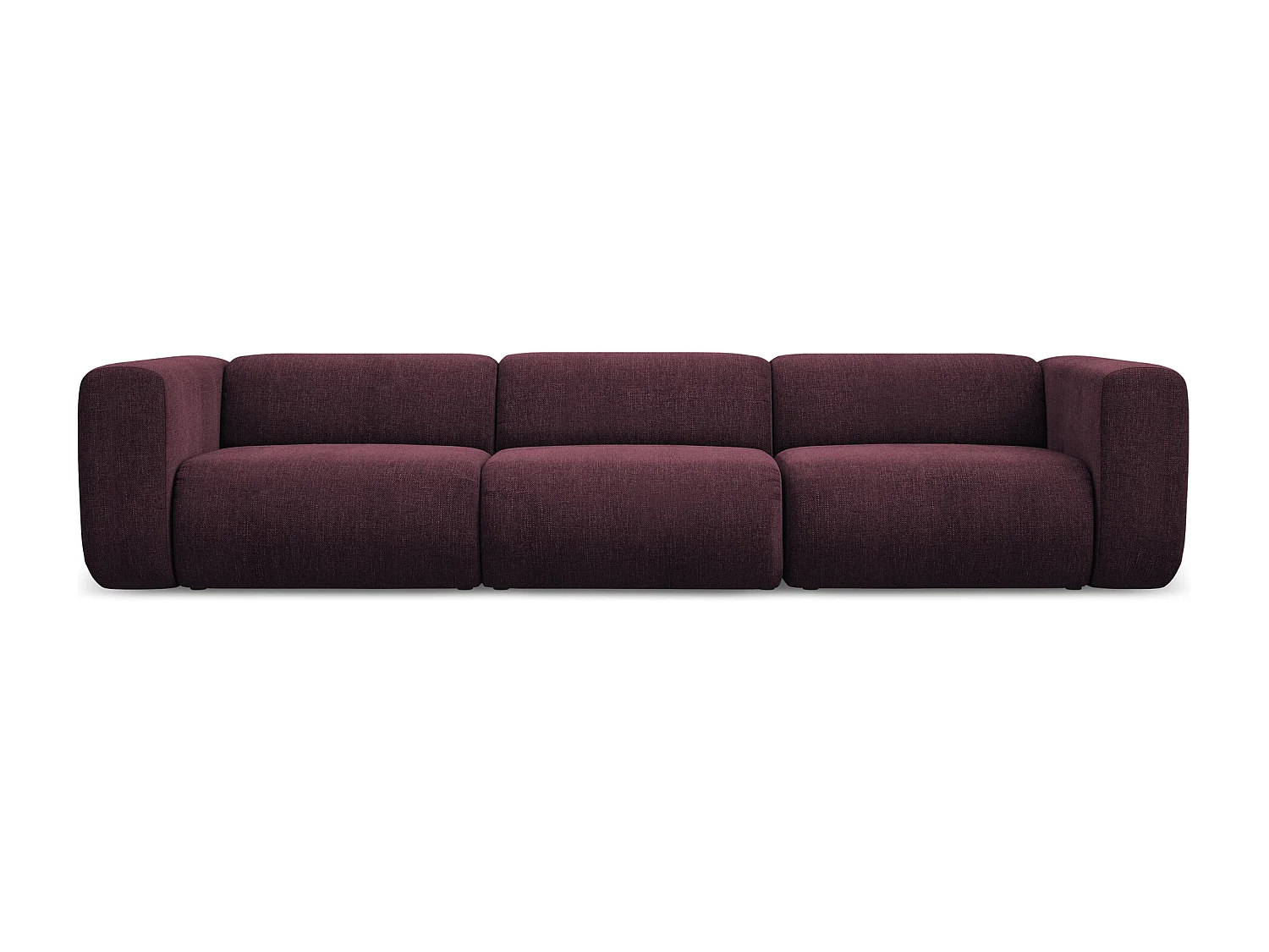 Modulares 4-Sitzer Sofa - - Chenille - Rotwein - EKAHI