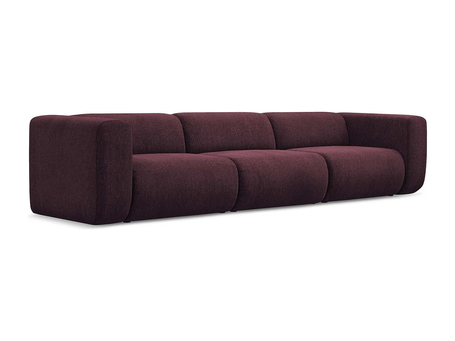 Vierzits modulaire bank van bordeaux chenille stof - EKAHI