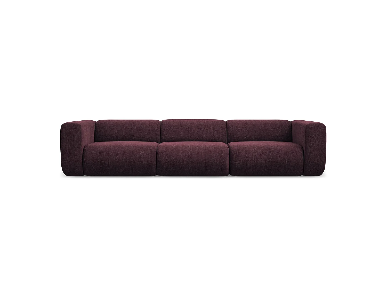 Modulares 4-Sitzer Sofa - - Chenille - Rotwein - BARI