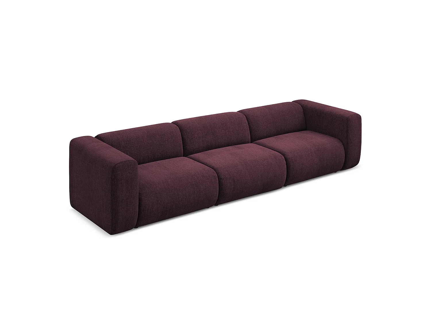Modulares 4-Sitzer Sofa - - Chenille - Rotwein - BARI