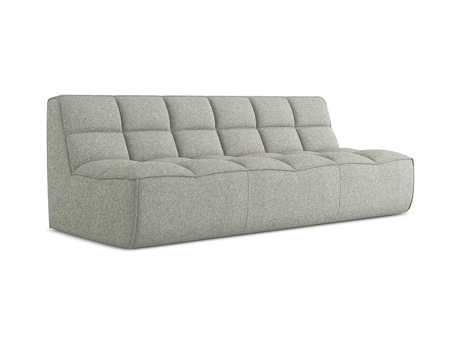 Modulares 3-Sitzer Sofa - - Strukturstoff - Hellgrau - KALAI