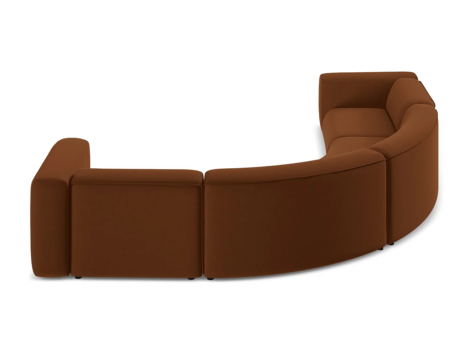 Modulares Ecksofa - - Samt - Terrakotta - EKAHI