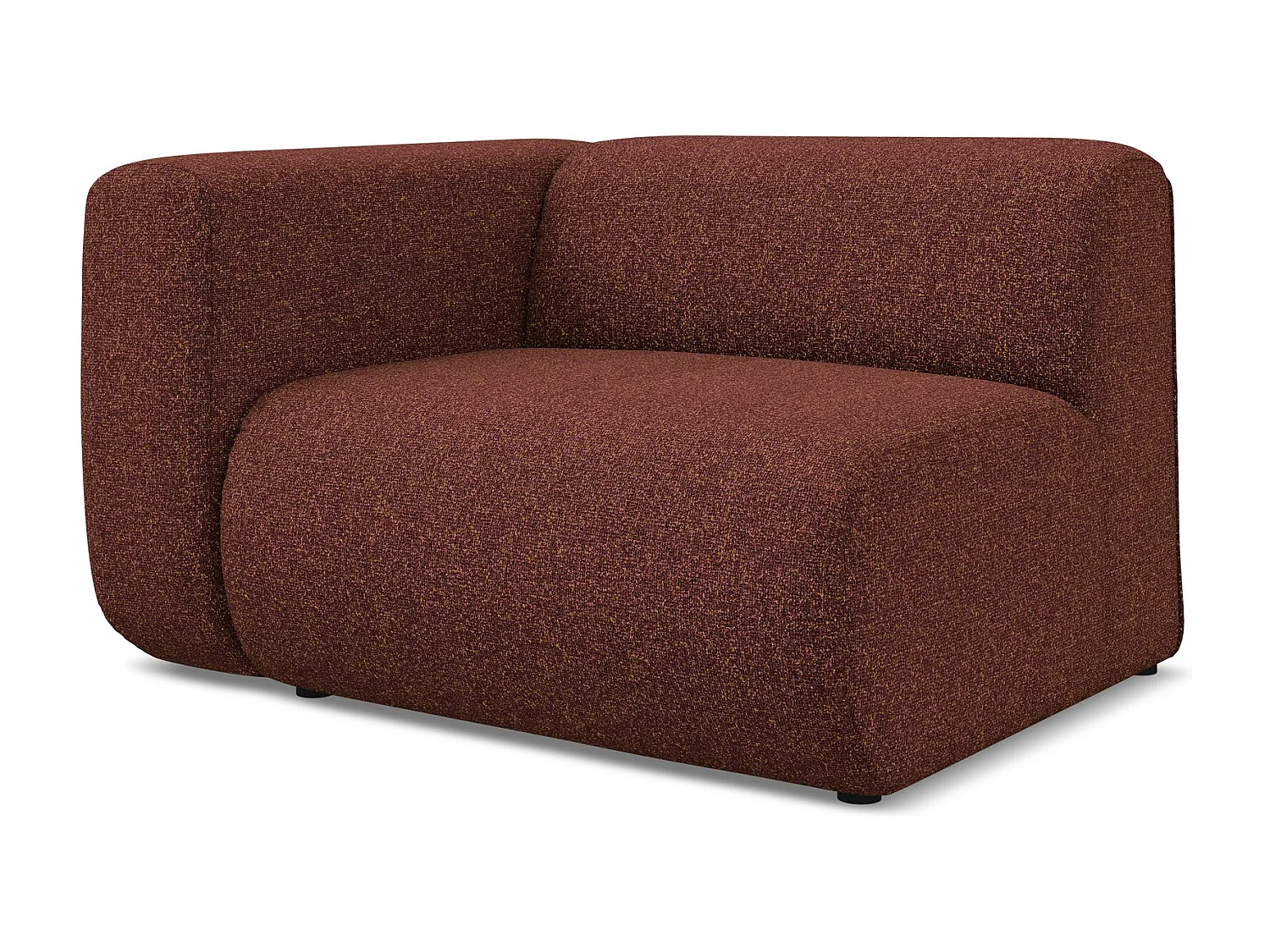 Module avec accoudoirs gauche en tissu texturé - bourgogne - EKAHI