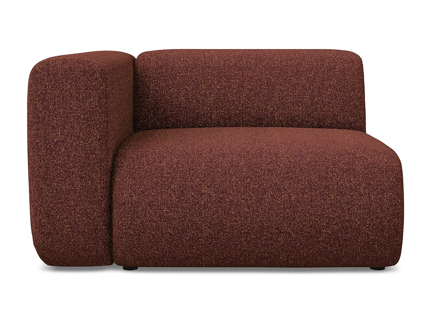 Module avec accoudoirs gauche en tissu texturé - bourgogne - EKAHI