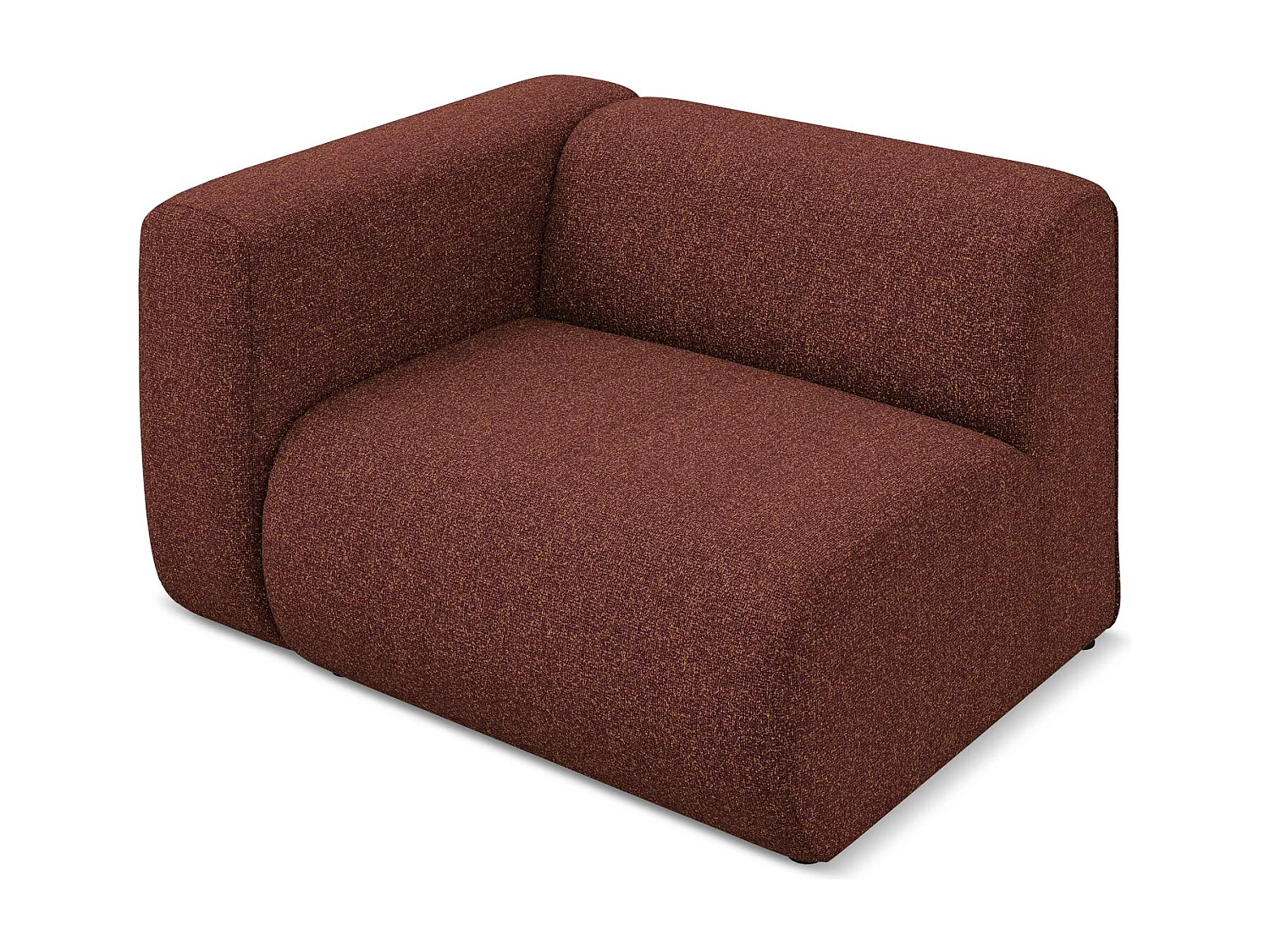 Module avec accoudoirs gauche en tissu texturé - bourgogne - EKAHI