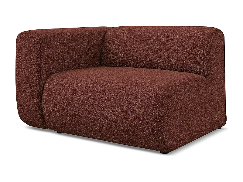 Module avec accoudoirs gauche en tissu texturé - bourgogne - EKAHI