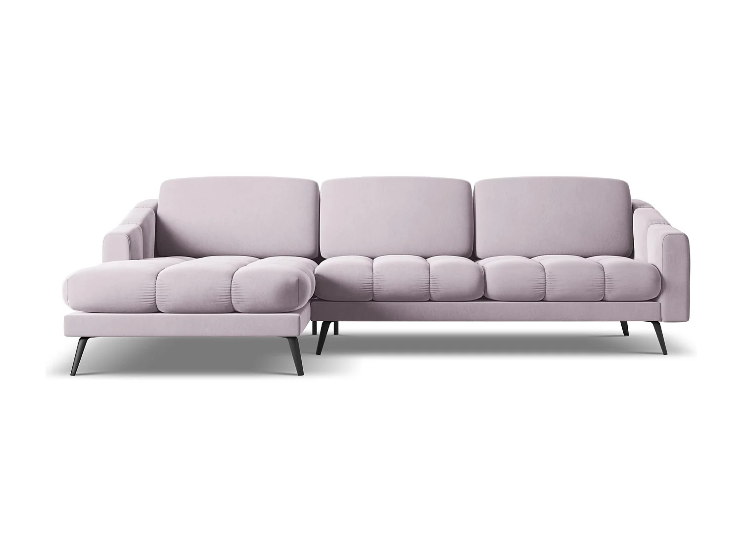 Canapé d'angle gauche en velours - lavande - NALU