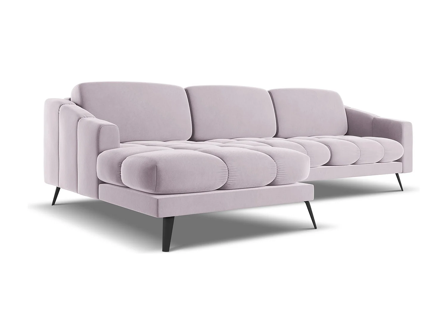 Canapé d'angle gauche en velours - lavande - NALU