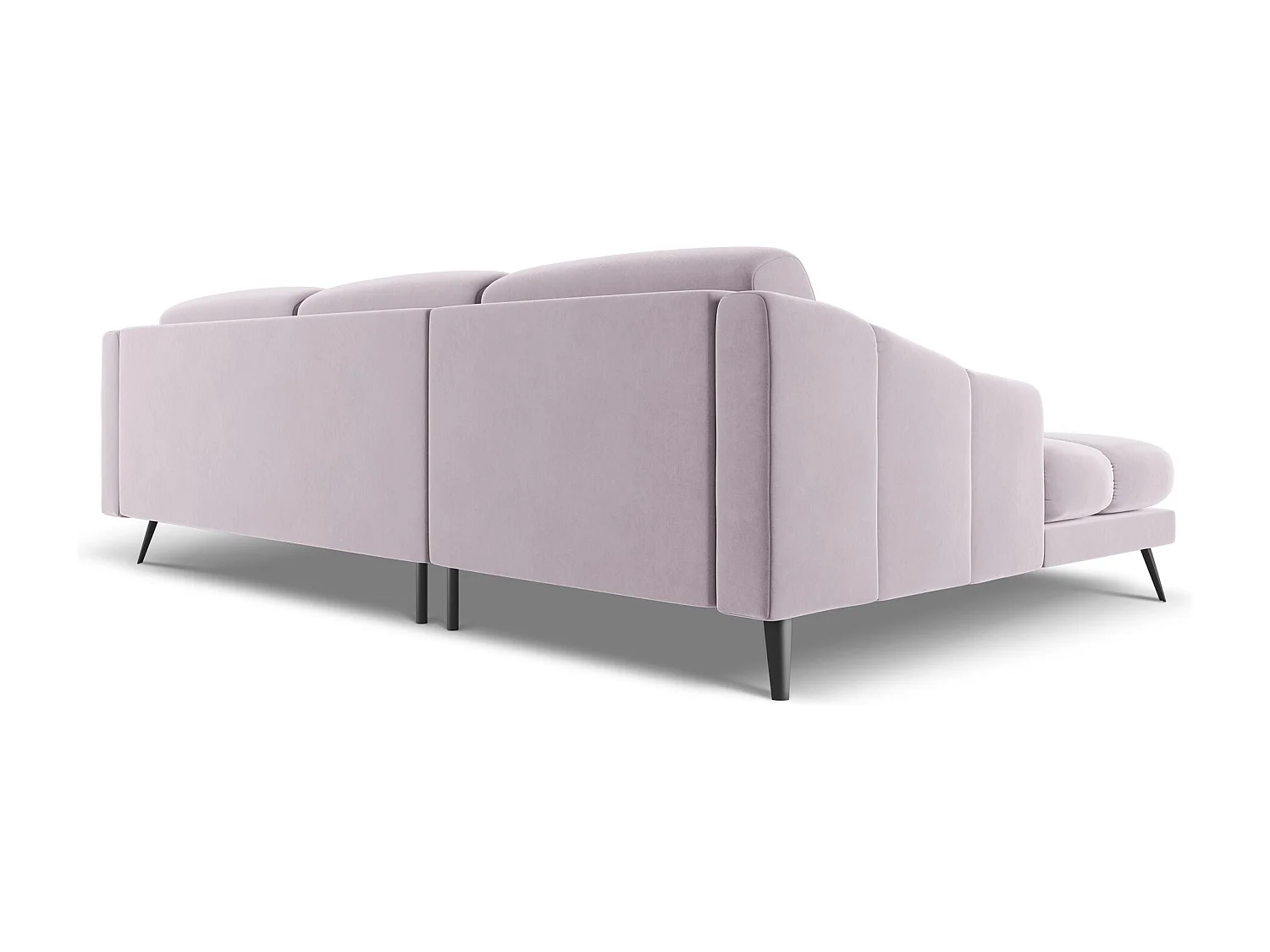 Canapé d'angle gauche en velours - lavande - NALU