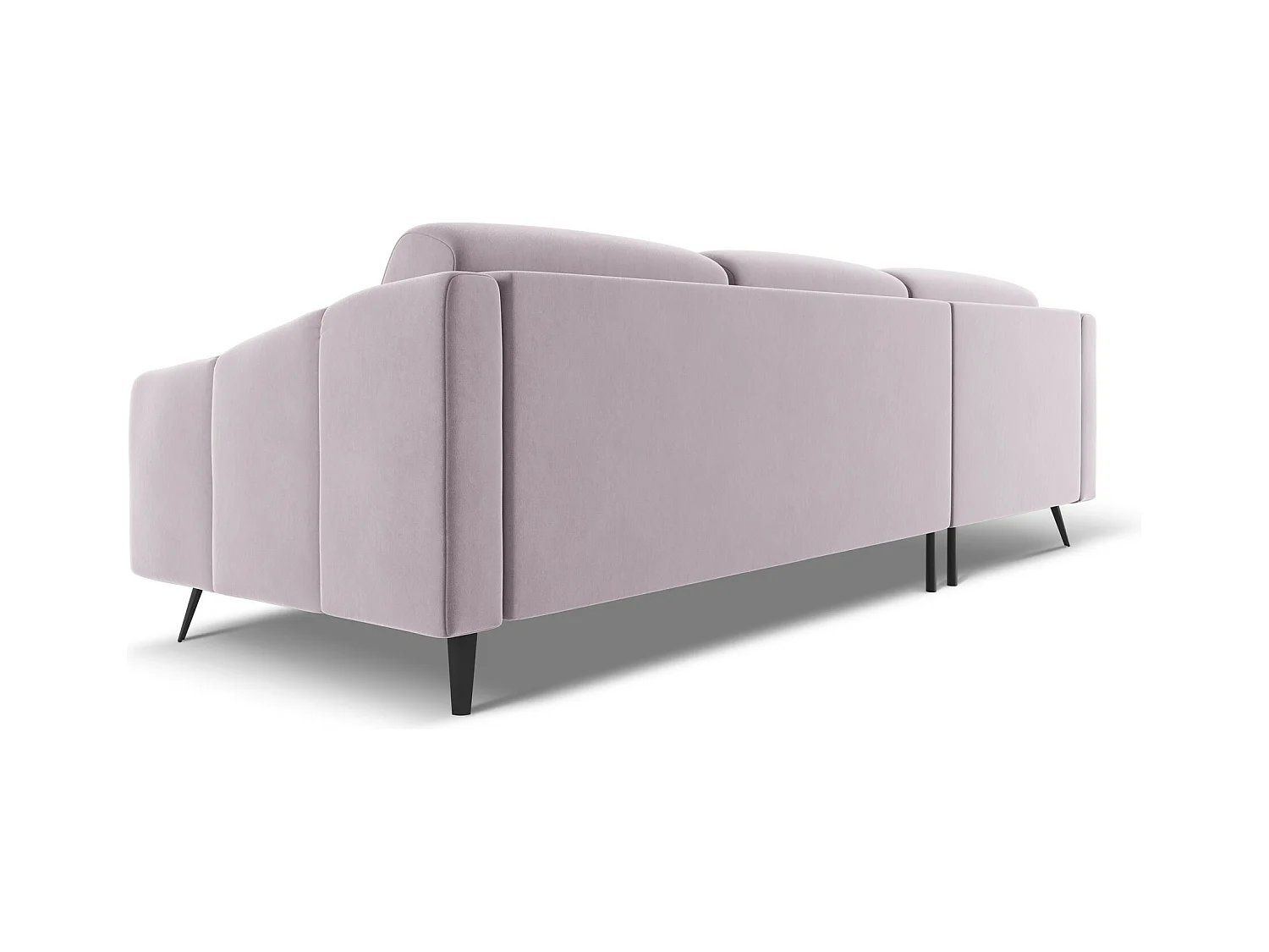 Canapé d'angle gauche en velours - lavande - NALU