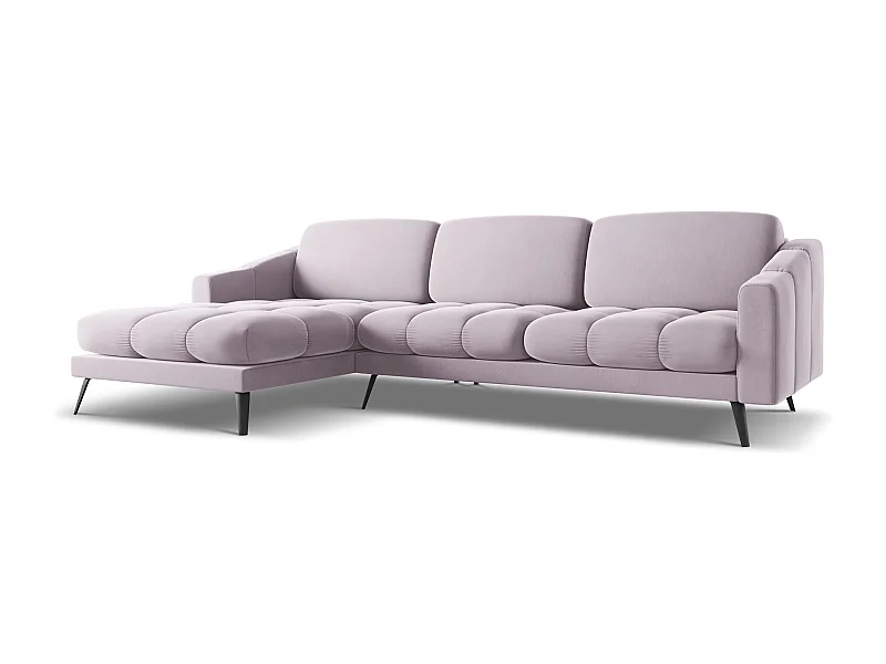 Ecksofa - Ecke Links - Samt - Lavendel - NALU