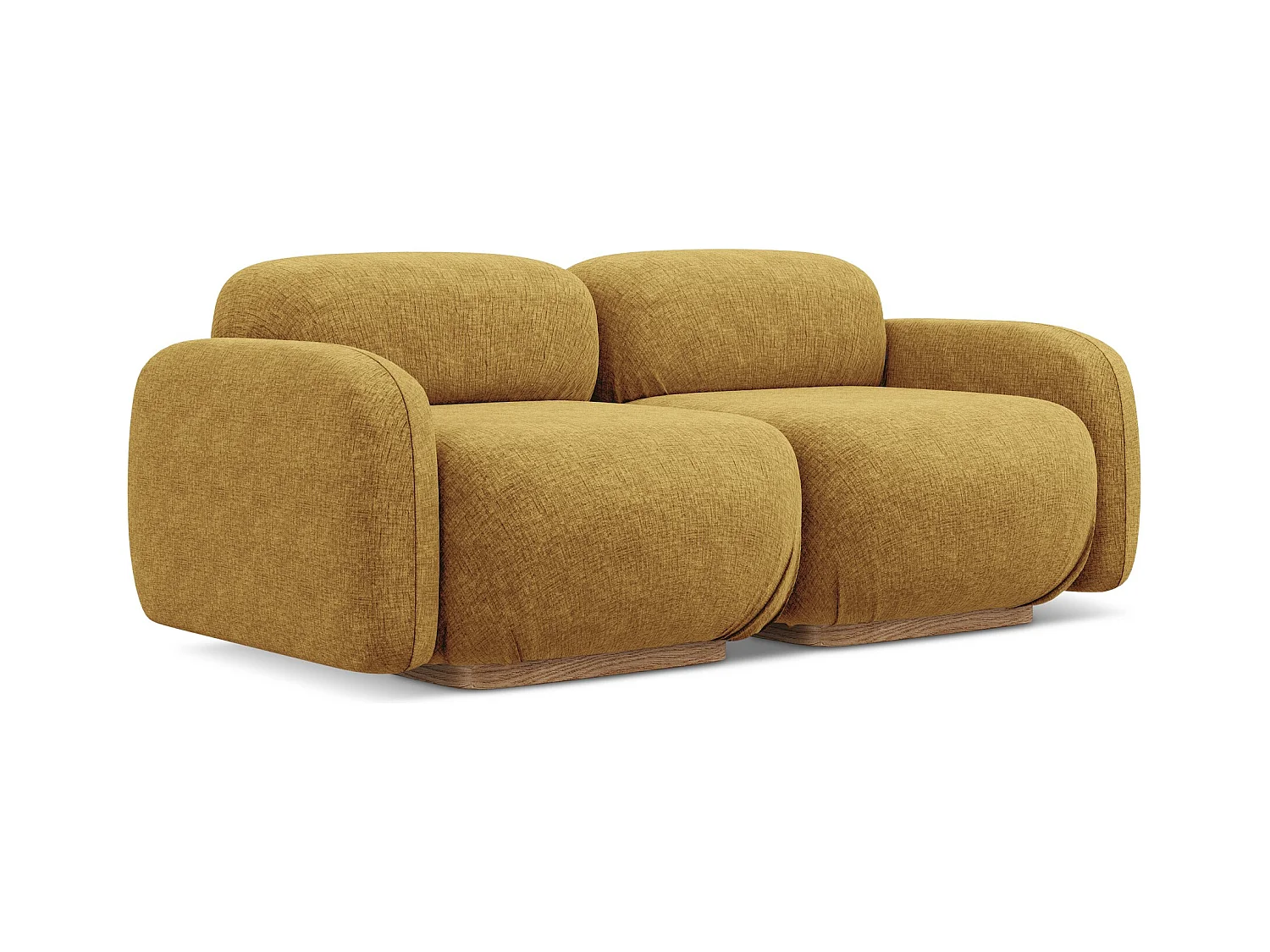 Modulares 3-Sitzer Sofa - - Chenille - Senf - AILANI