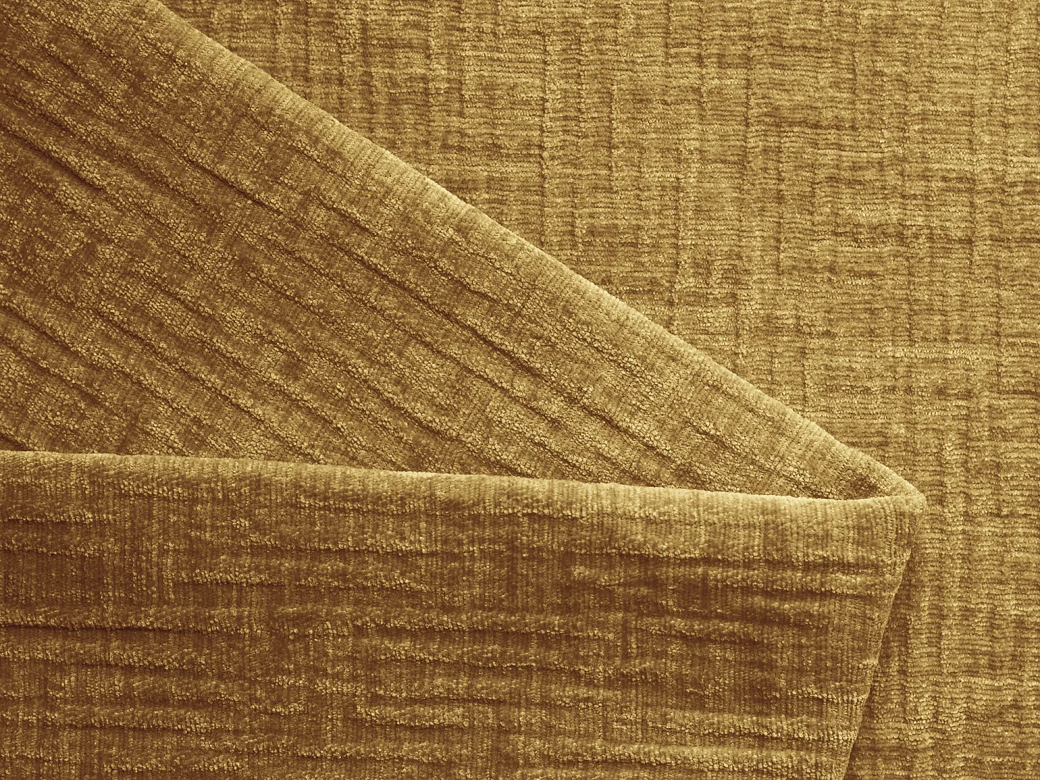 Sofá modular 3 lugares em tecido chenille mostarda - AILANI