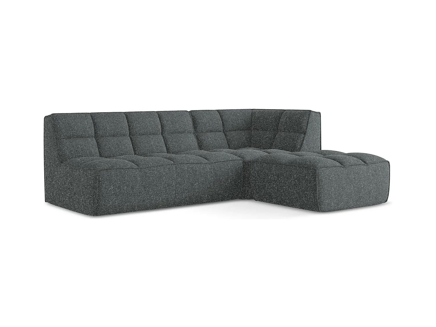 4-Sitzer Modulares Ecksofa - Ecke Rechts - Strukturstoff - Graphit - KALAI