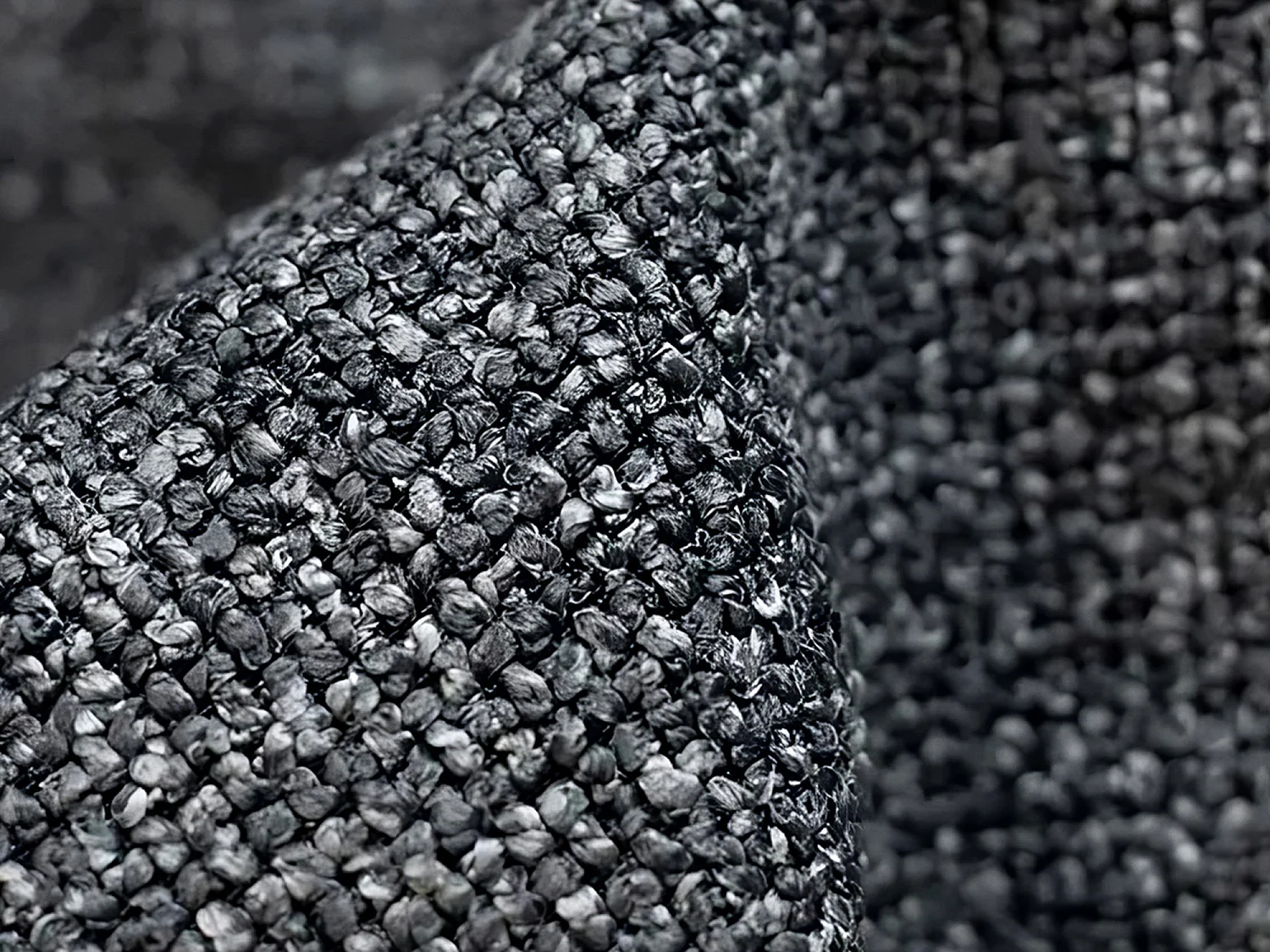 Canapé d'angle 4 places modulaire droit en tissu texturé - graphite - KALAI