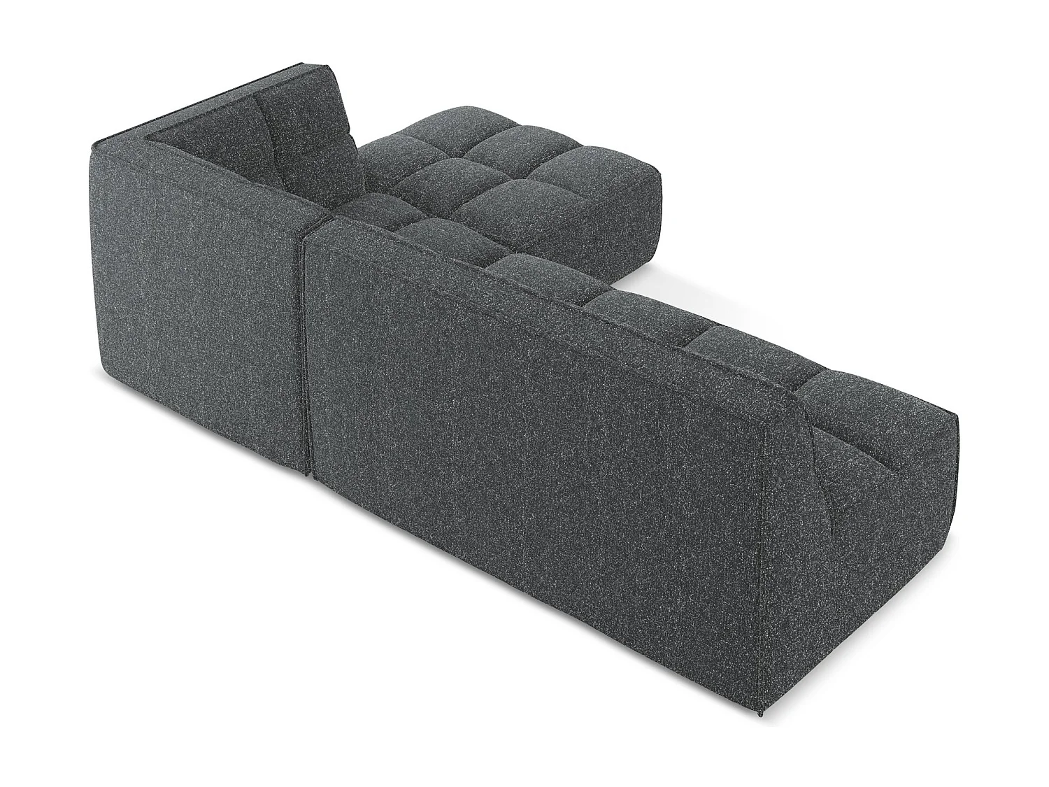 Canapé d'angle 4 places modulaire droit en tissu texturé - graphite - KALAI