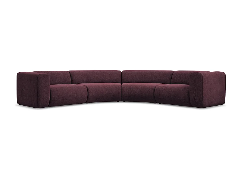 Modulares Ecksofa - - Chenille - Rotwein - EKAHI