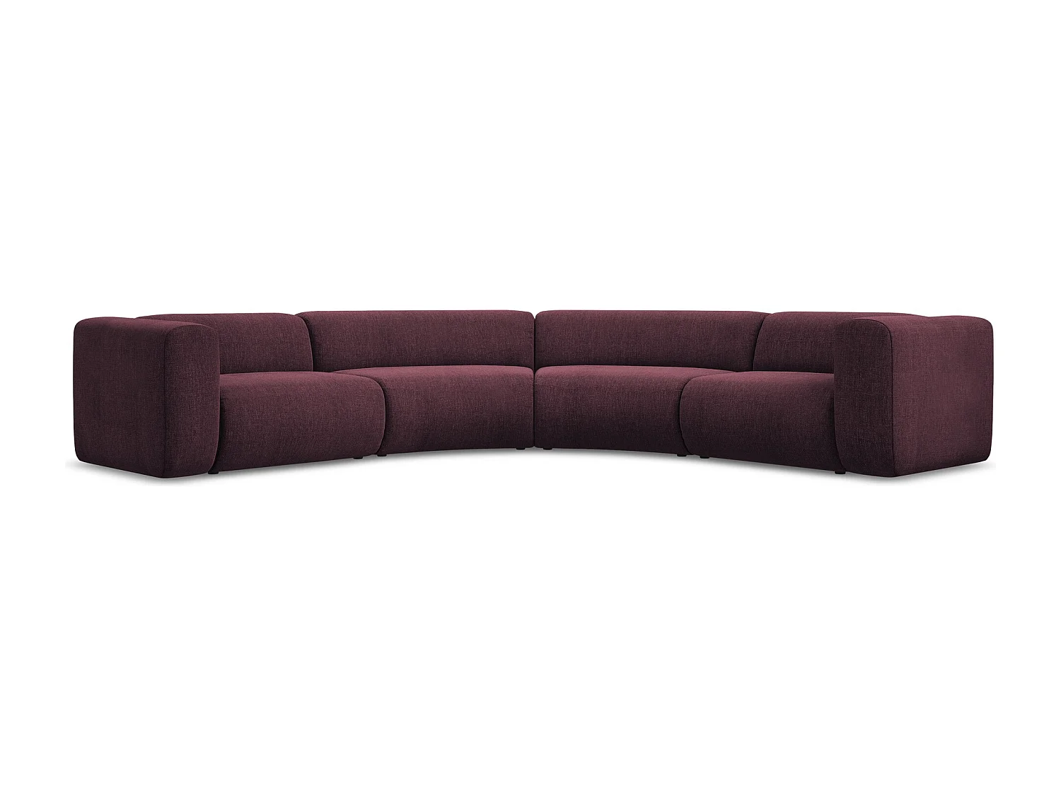 Canapé d'angle modulable en tissu chenille - bordeaux - EKAHI