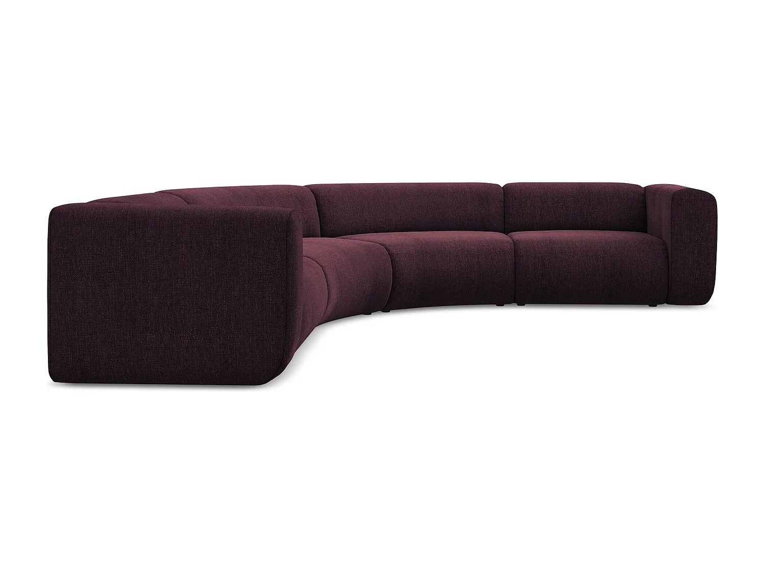 Canapé d'angle modulable en tissu chenille - bordeaux - EKAHI