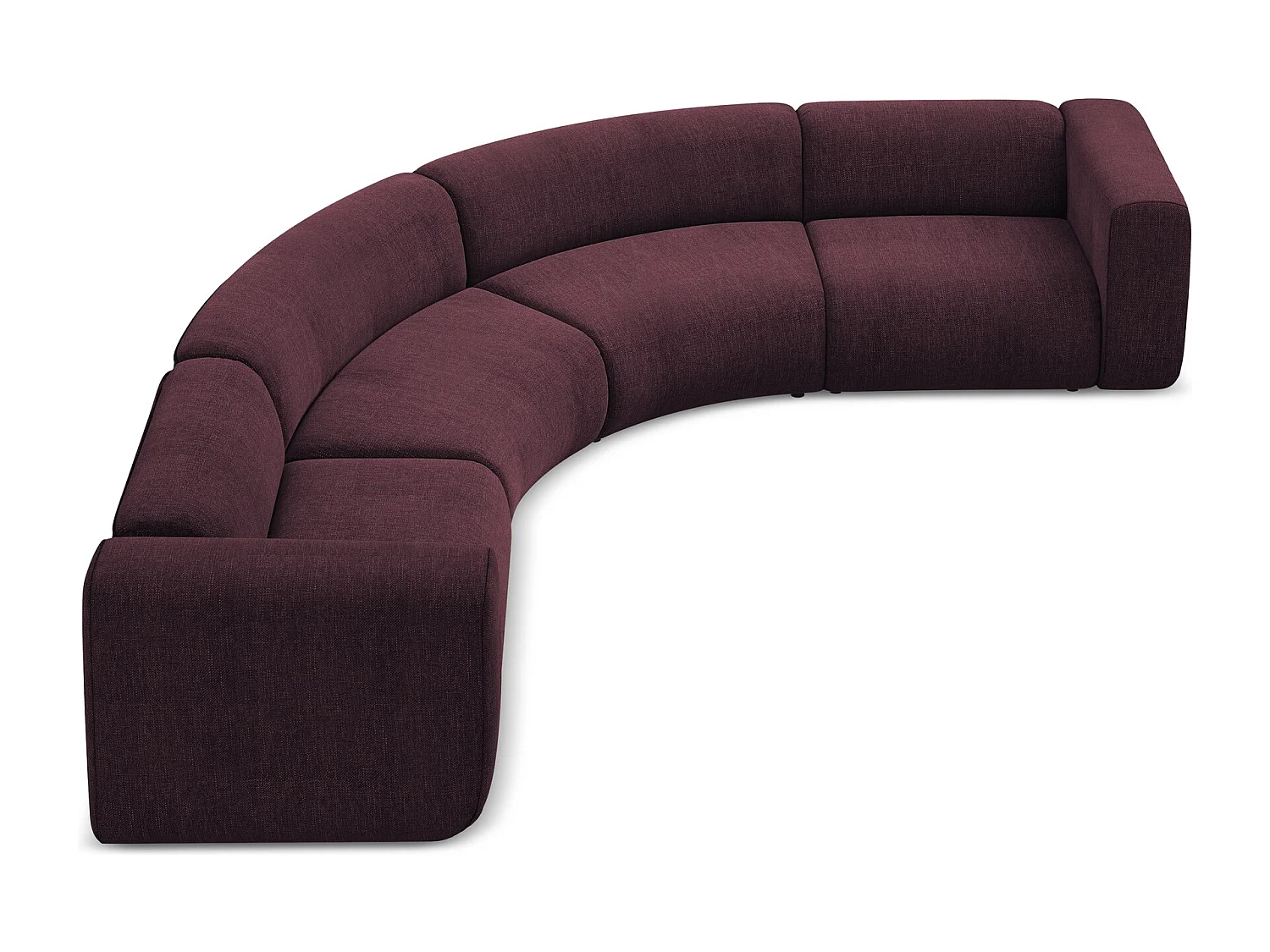 Canapé d'angle modulable en tissu chenille - bordeaux - EKAHI