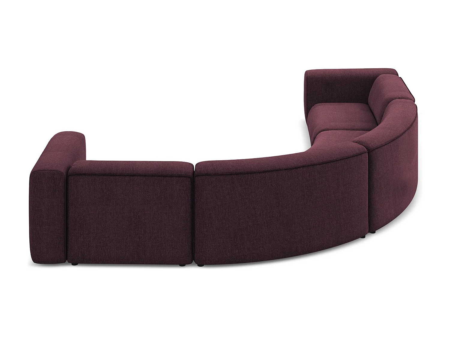 Canapé d'angle modulable en tissu chenille - bordeaux - EKAHI