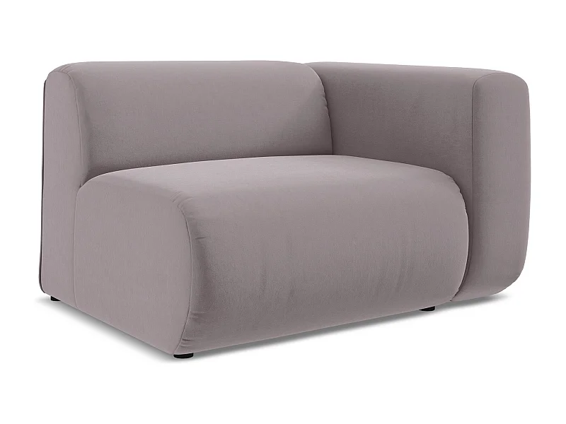 Module avec accoudoirs droit en velours - lavande - EKAHI