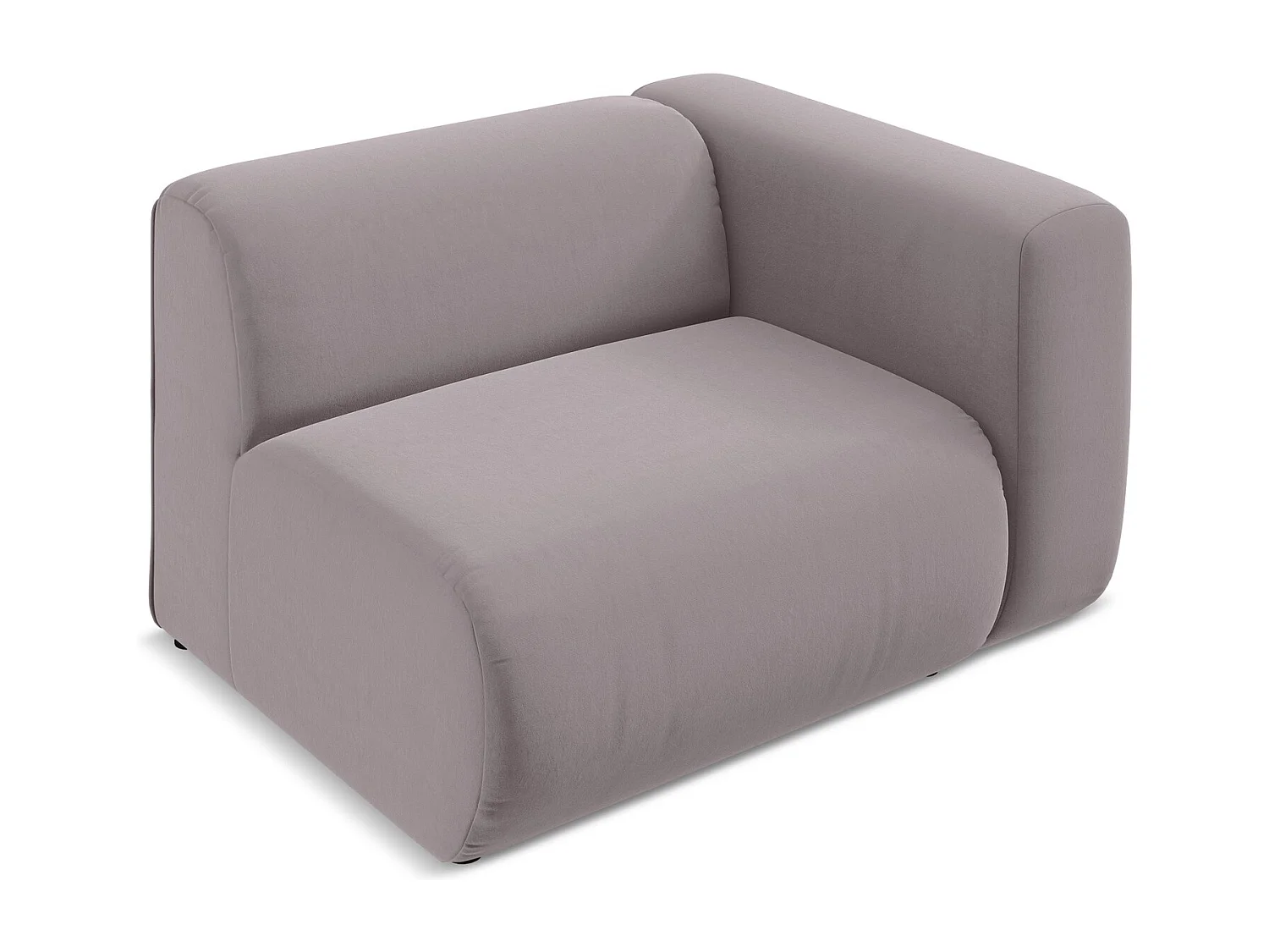 Module avec accoudoirs droit en velours - lavande - EKAHI