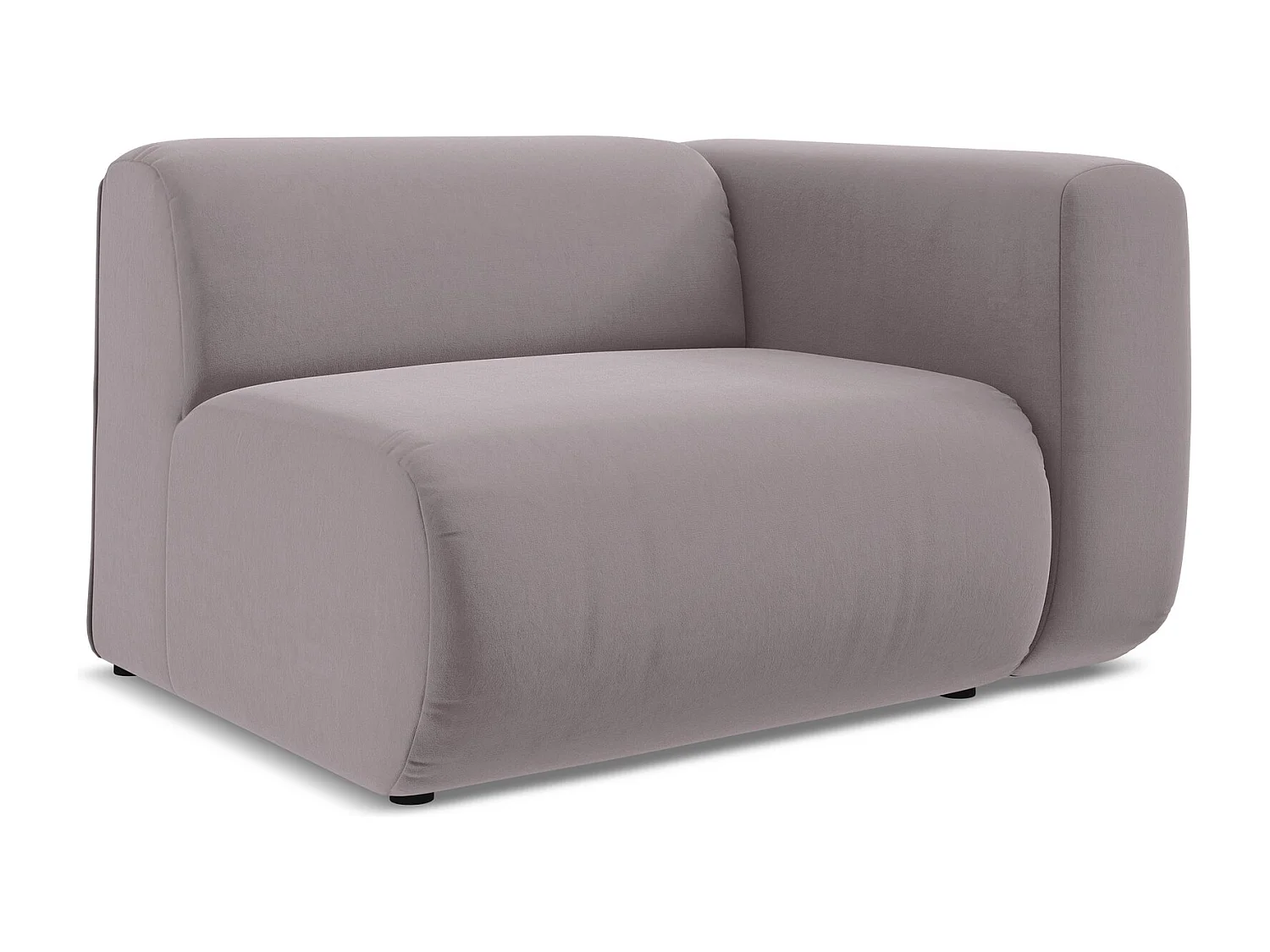 Module avec accoudoirs droit en velours - lavande - EKAHI