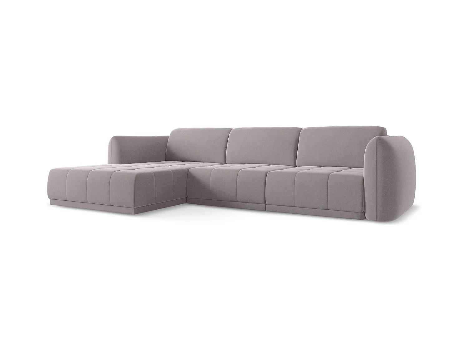 Ecksofa - Ecke Links - Samt - Lavendel - HOKU