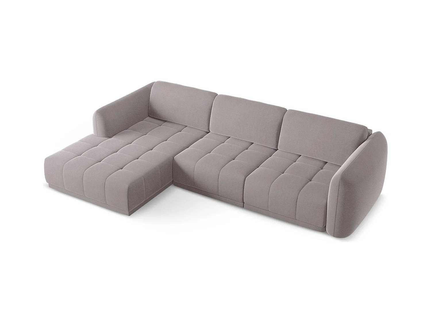 Canapé d'angle gauche en velours - lavande - HOKU