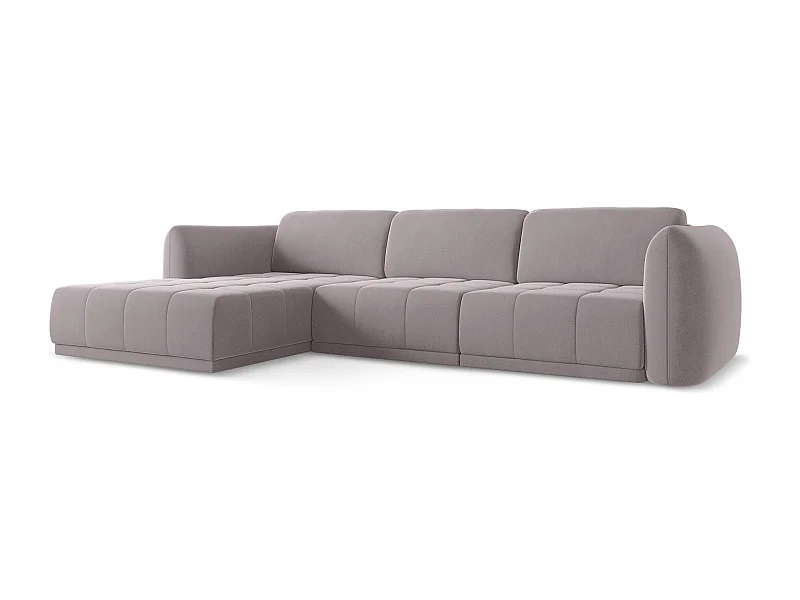 Ecksofa - Ecke Links - Samt - Lavendel - HOKU