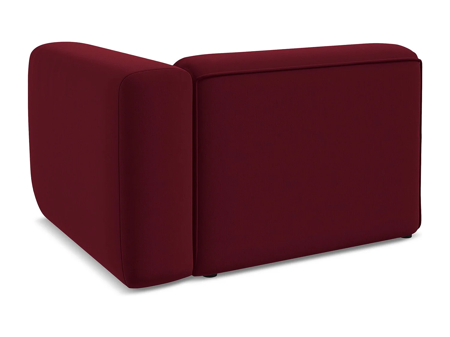 Module avec accoudoirs droit en velours - bourgogne - EKAHI