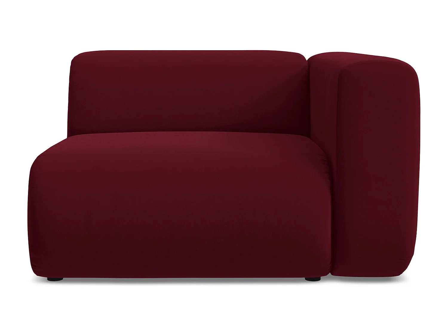 Module avec accoudoirs droit en velours - bourgogne - EKAHI