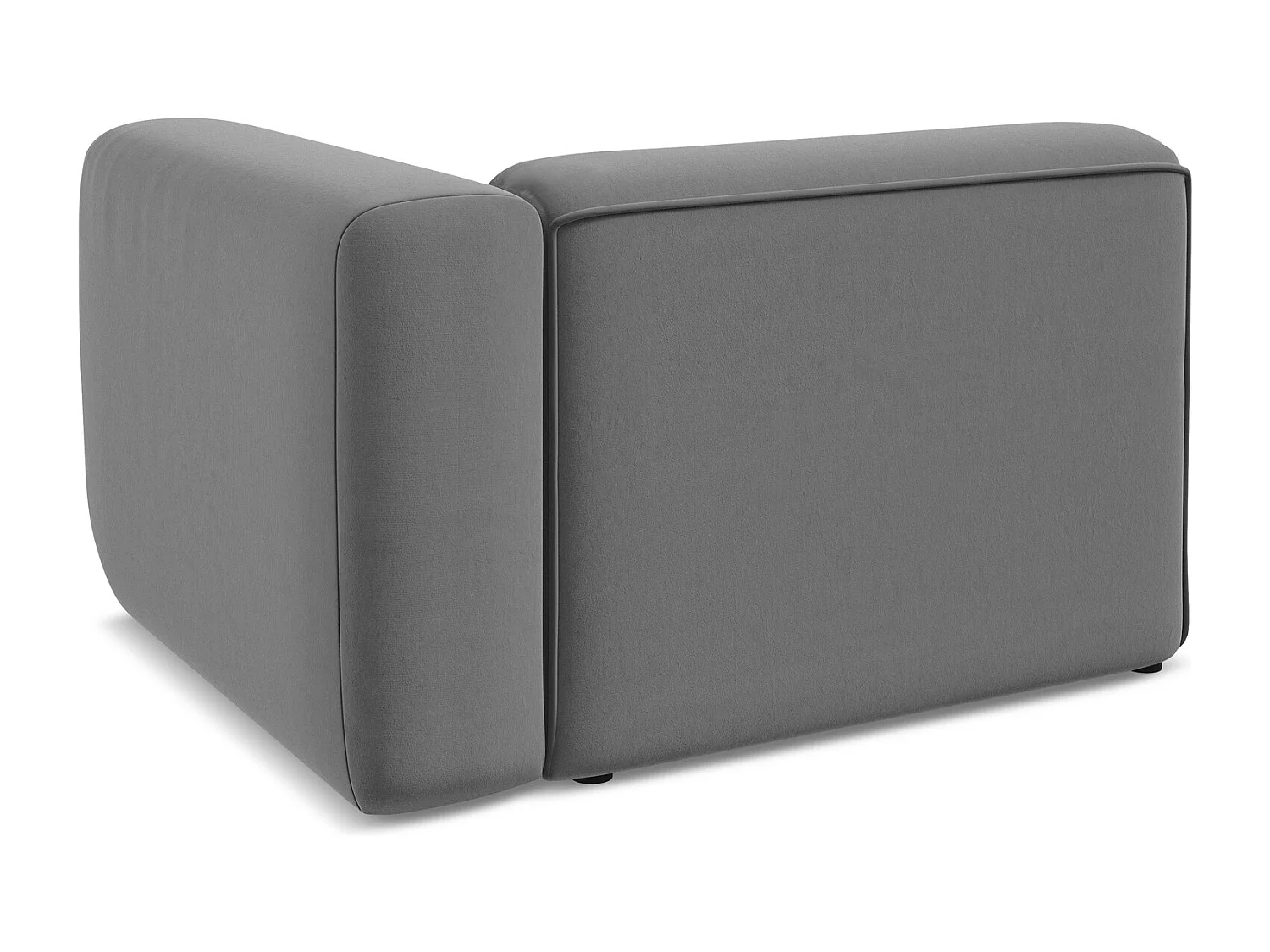 Module avec accoudoirs droit en velours - gris - EKAHI