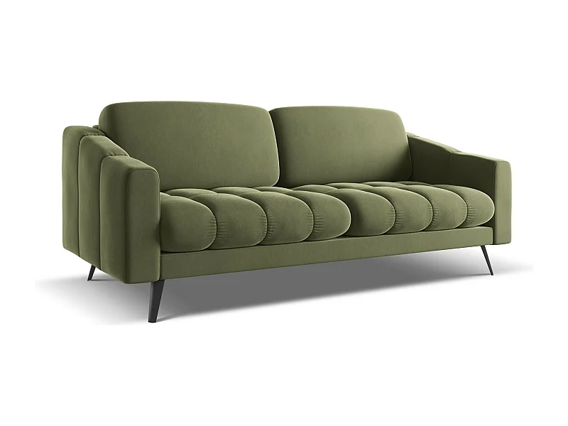 3-Sitzer Sofa - - Samt - Olive - NALU