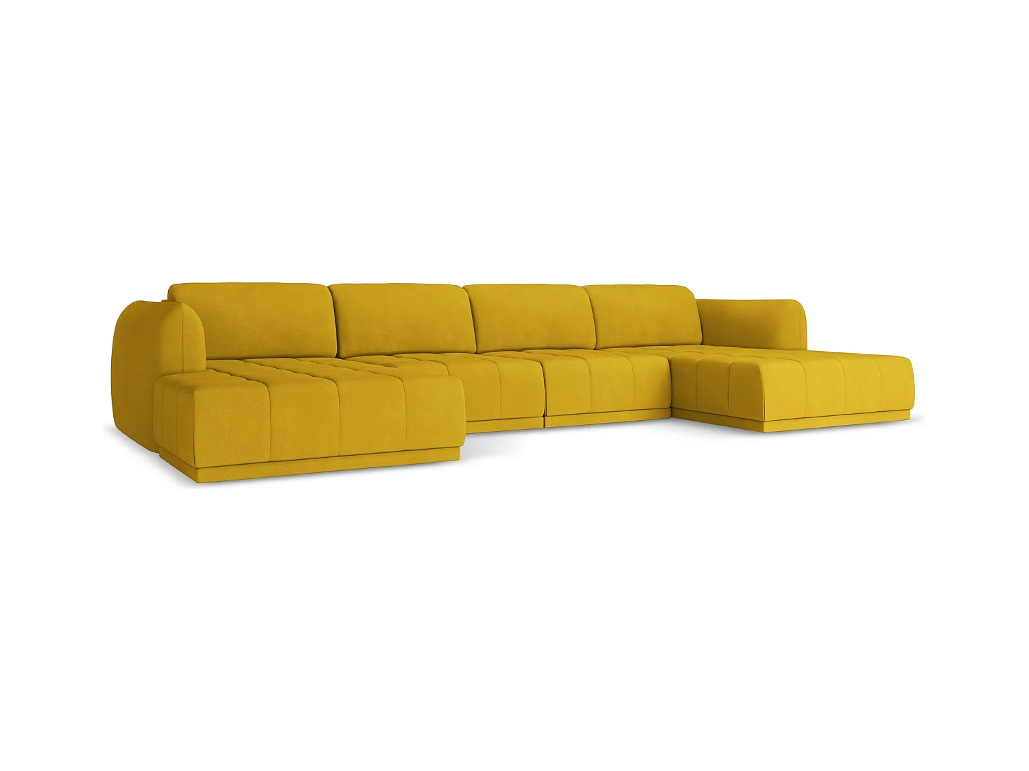 Große Wohnlandschaft - Ecke Rechts - Chenille - Senf - HOKU