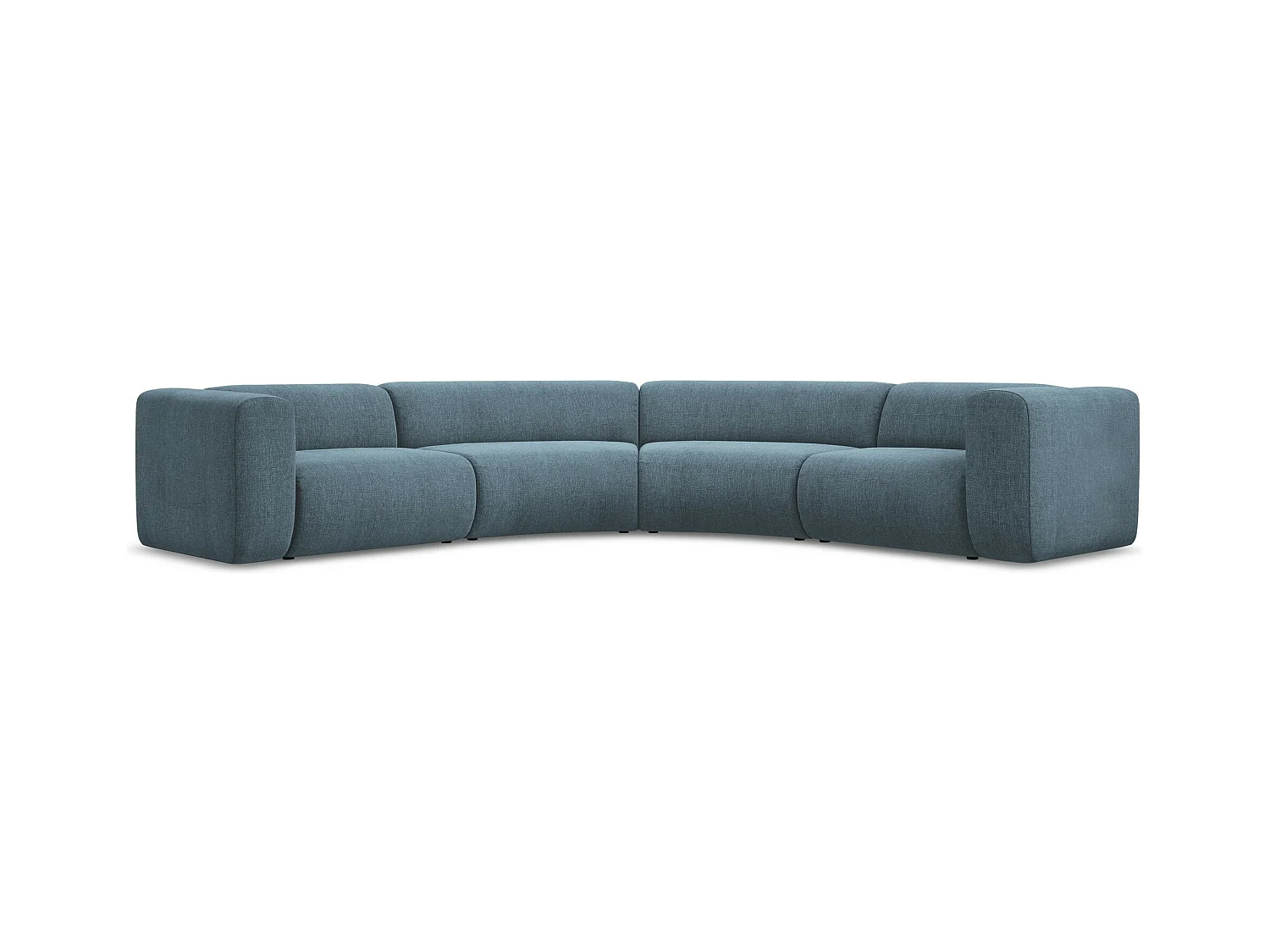 Canapé d'angle modulable en tissu chenille - jeans - EKAHI