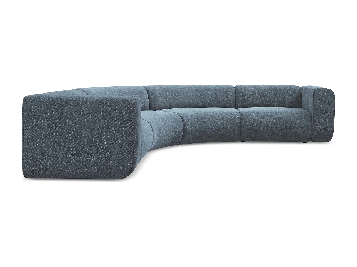 Modulares Ecksofa - - Chenille - Jeans - EKAHI